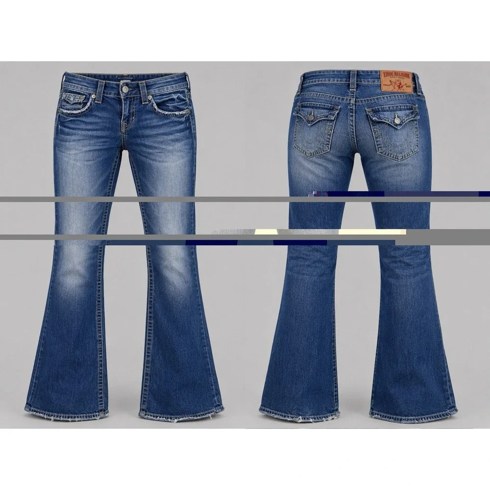 True Religion JEANS Men's 31 SNAP Billy Flap Relaxed Bootcut  WHISKERING